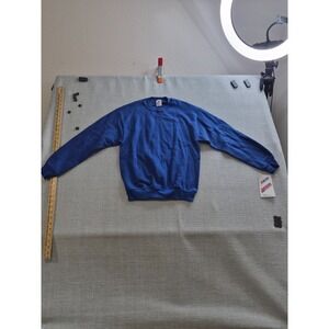 Vintage Jerzees NuBlend Sweatshirt Youth Large 14-16 Blue Crew Neck Fleece Lined
